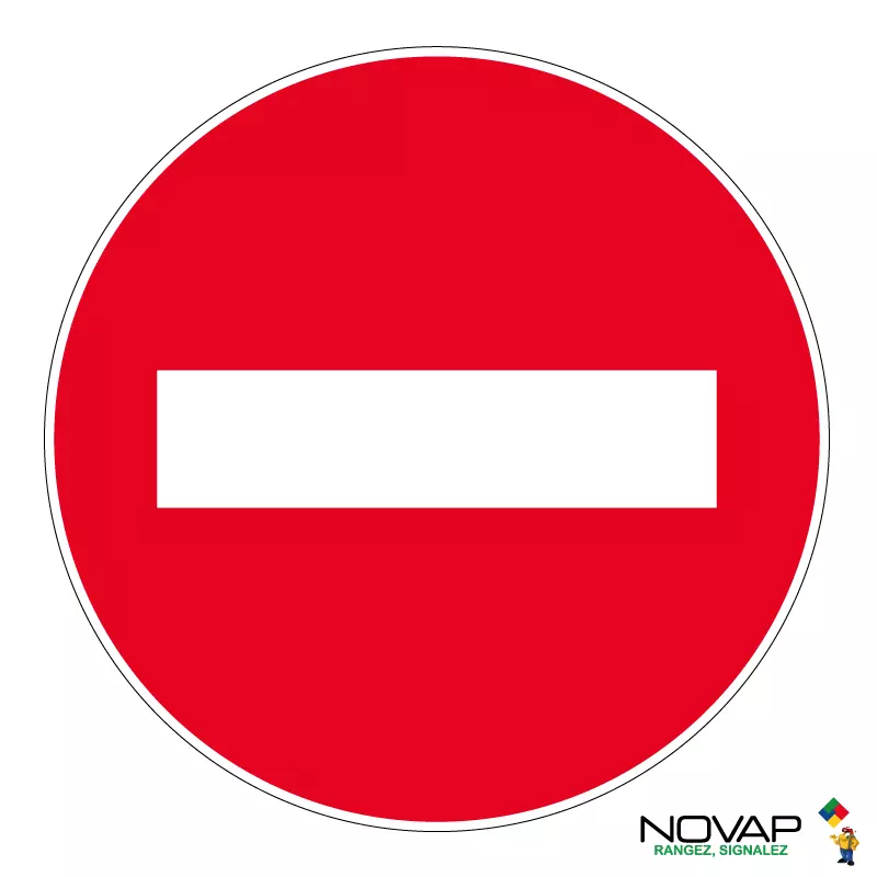 Panneau polystyrène choc Sens interdit - ISO 7001 - Ø 300 mm - NOVAP - 4060101