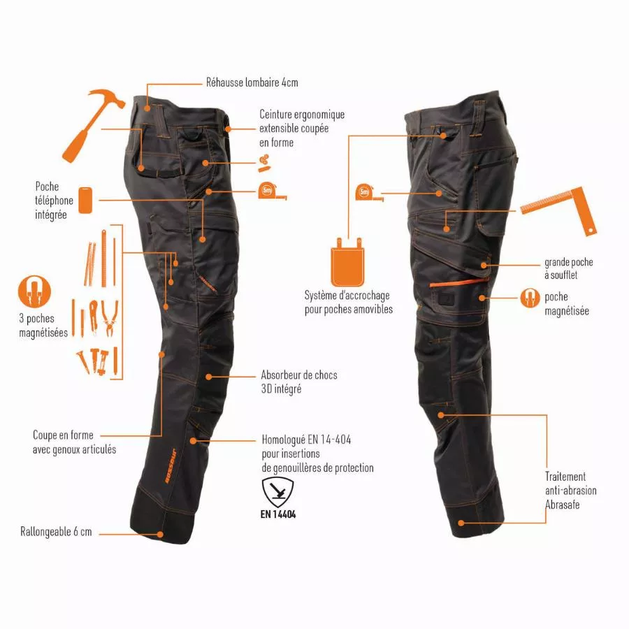 Pantalon Trident Multi Stretch Standard BOSSEUR - 11643