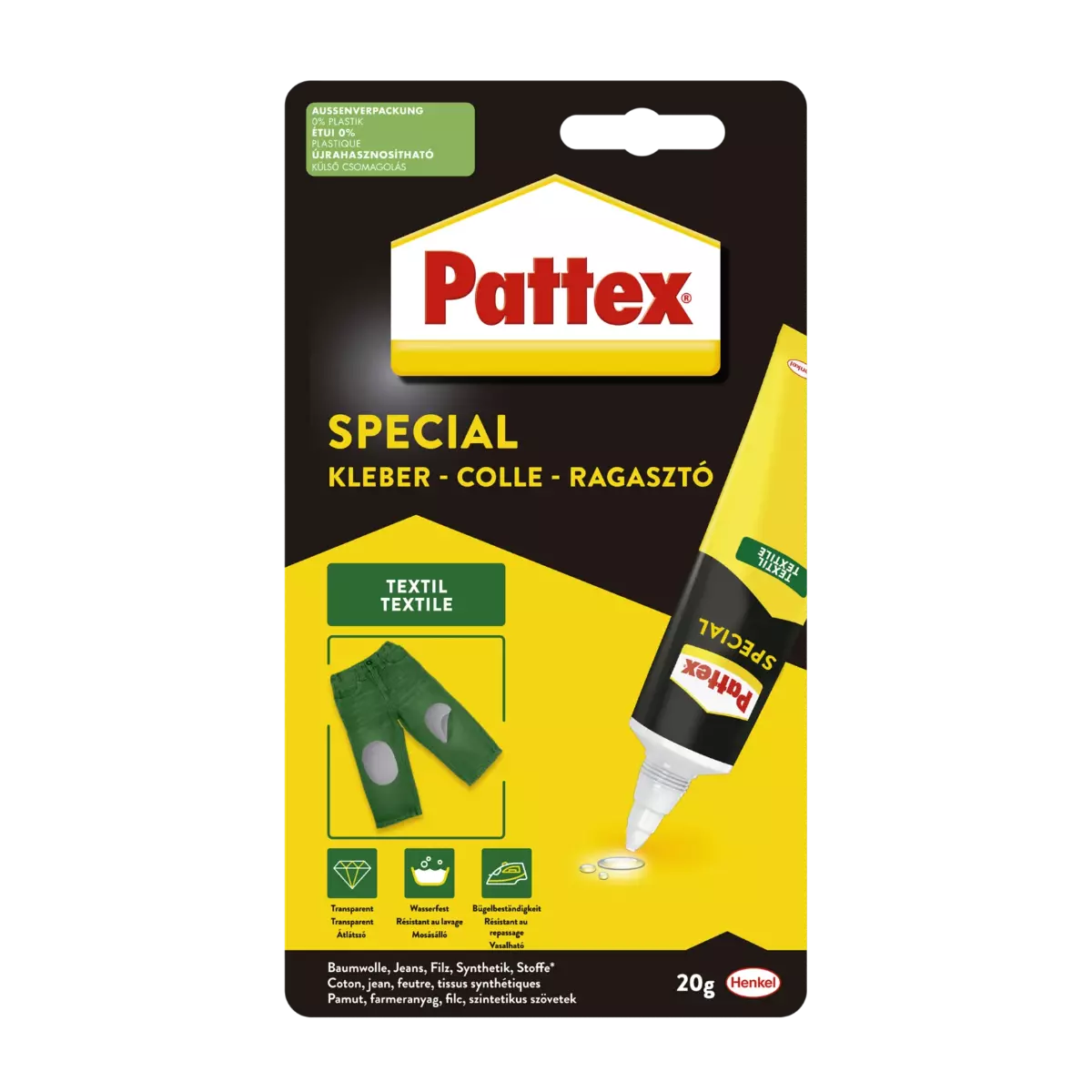 PATTEX Colle Spécialités Matériaux Textile Tube 20g - HENKEL - 2849264