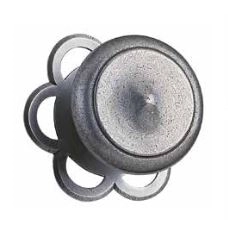Bouton 47 BOUVET fixe sur rosace ajourée - Fer patiné cémenté - 47006