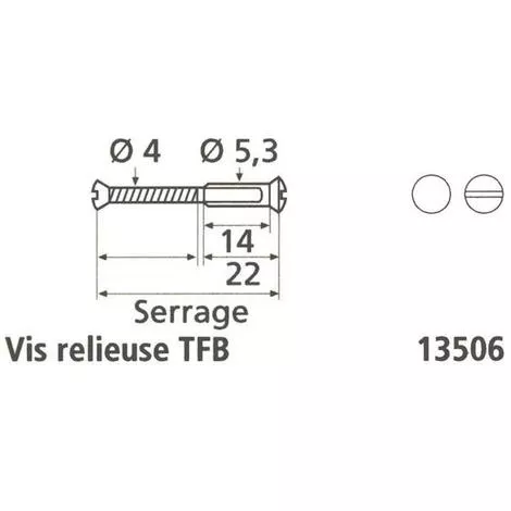 Vis douille relieur patiné 55/60 BRIONNE - 1350685SP
