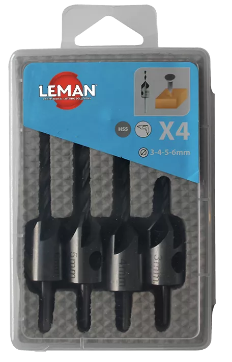 Coffret 4 fraisoirs LEMAN + fraisoirs bois - 203.500.04