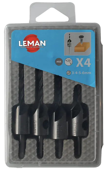 Coffret 4 fraisoirs LEMAN + fraisoirs bois - 203.500.04