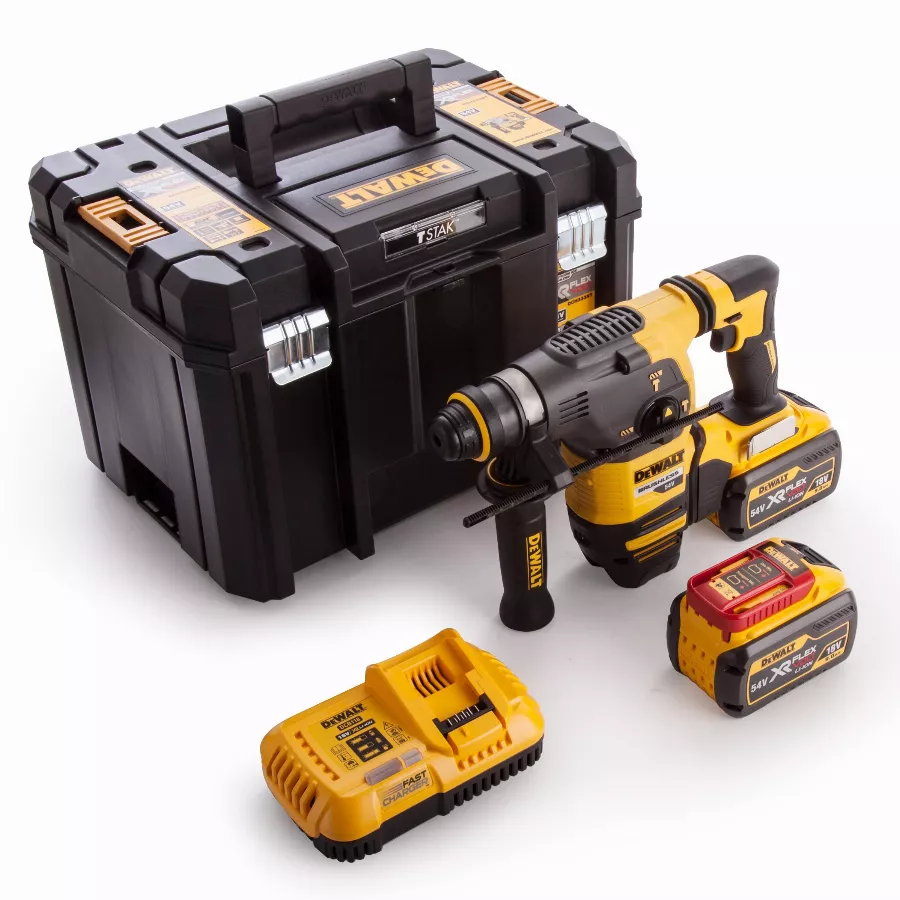Marteau DEWALT SDS-Plus 3,5J (EPTA) - 54V XR FLEXVOLT - 2 Batteries 9.0 Ah, chargeur, mallette de transport - DCH333X2