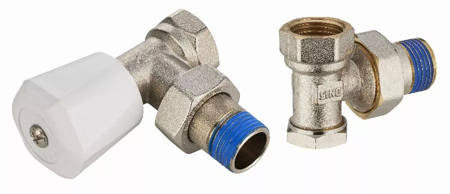 Kit robinet de radiateur manuel équerre mâle M1/2' (15x21) + coude de réglage mâle M1/2' (15x21) NOYON & THIEBAULT - 803577
