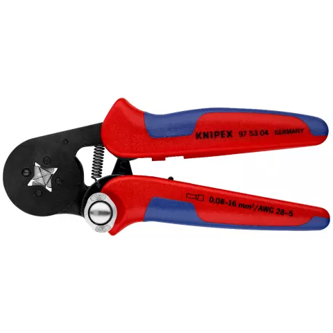 Pince à sertir auto-ajustable KNIPEX pour embouts de câble - Accès latéral - 97 53 04