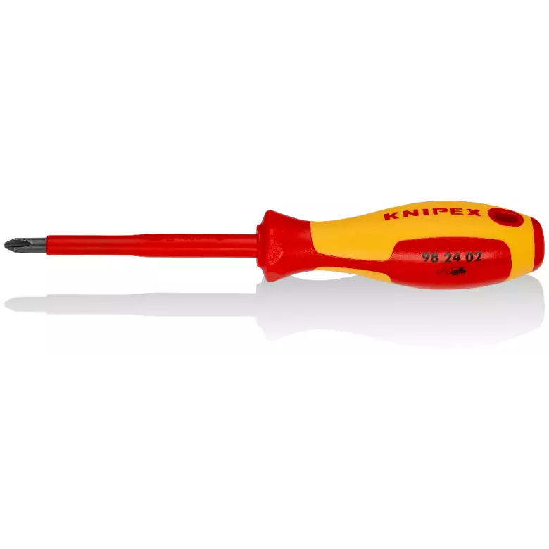 Tournevis pour vis à tête cruciforme KNIPEX - Empreinte Phillips - 212 mm - 98 24 02