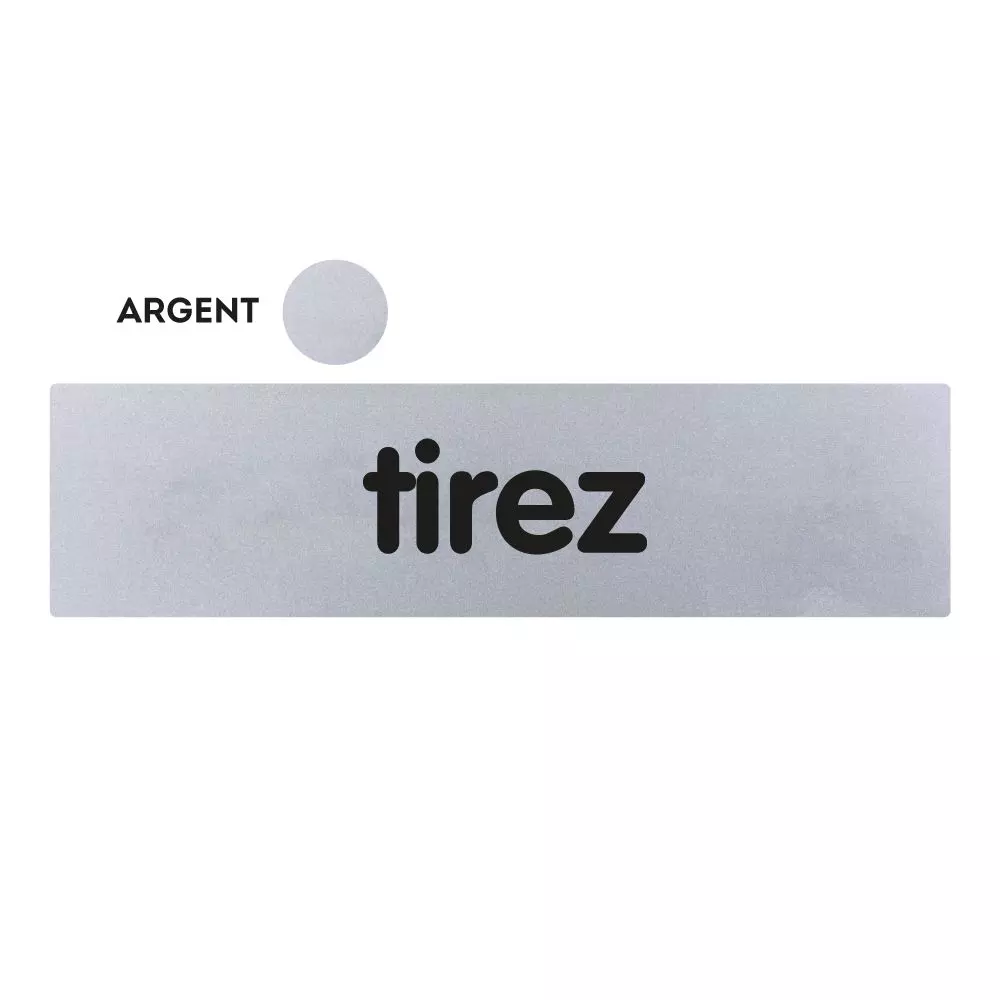 Plaquette de porte plexiglas Tirez - 170 x 45 mm - Gris argenté - NOVAP - 4035093