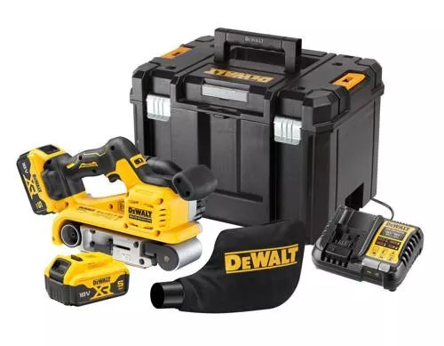 Ponceuse à bande XR 18V  bruhless - DEWALT - avec 2 batteries 18V 5.0Ah - chargeur -  DCW220P2-QW