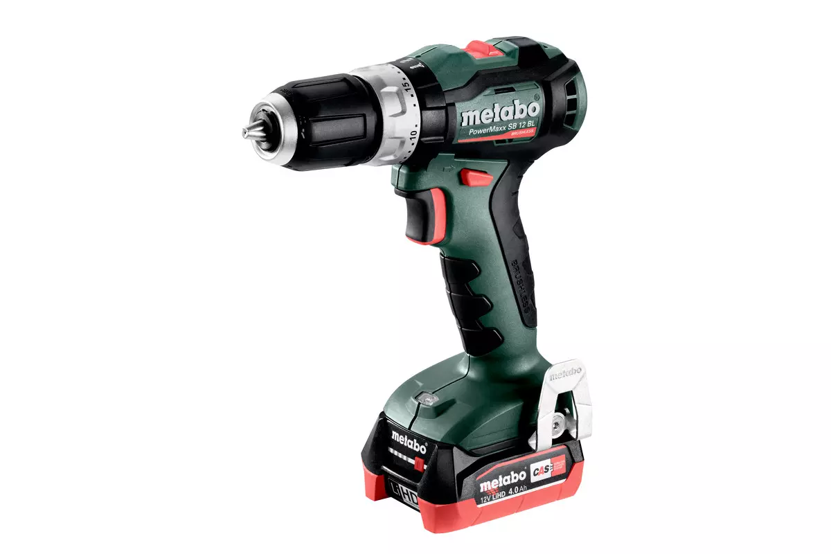 Perceuse à percussion METABO - powermaxx bs12 bl -12V 2X4AH LI-POWER - CHARGEUR ASC 50 - METABOX 118 - 601046800