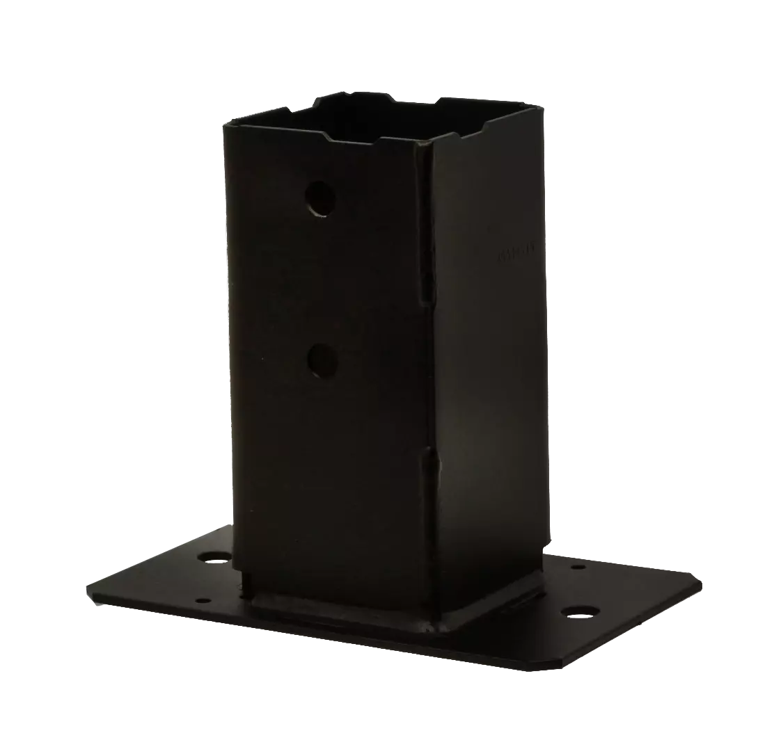 Pied de poteau pour muret et bord de dalle - 70x70 mm - Finition noire - SIMPSON - PPJBM70PB