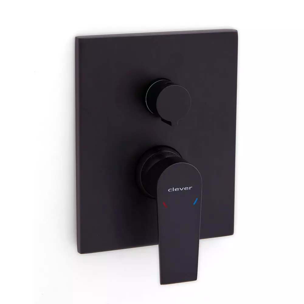 Mitigeur douche encastré 2 voies Agora Xtreme EcoNature - Noir Mat - STANDARD HIDRAULICA - 61110