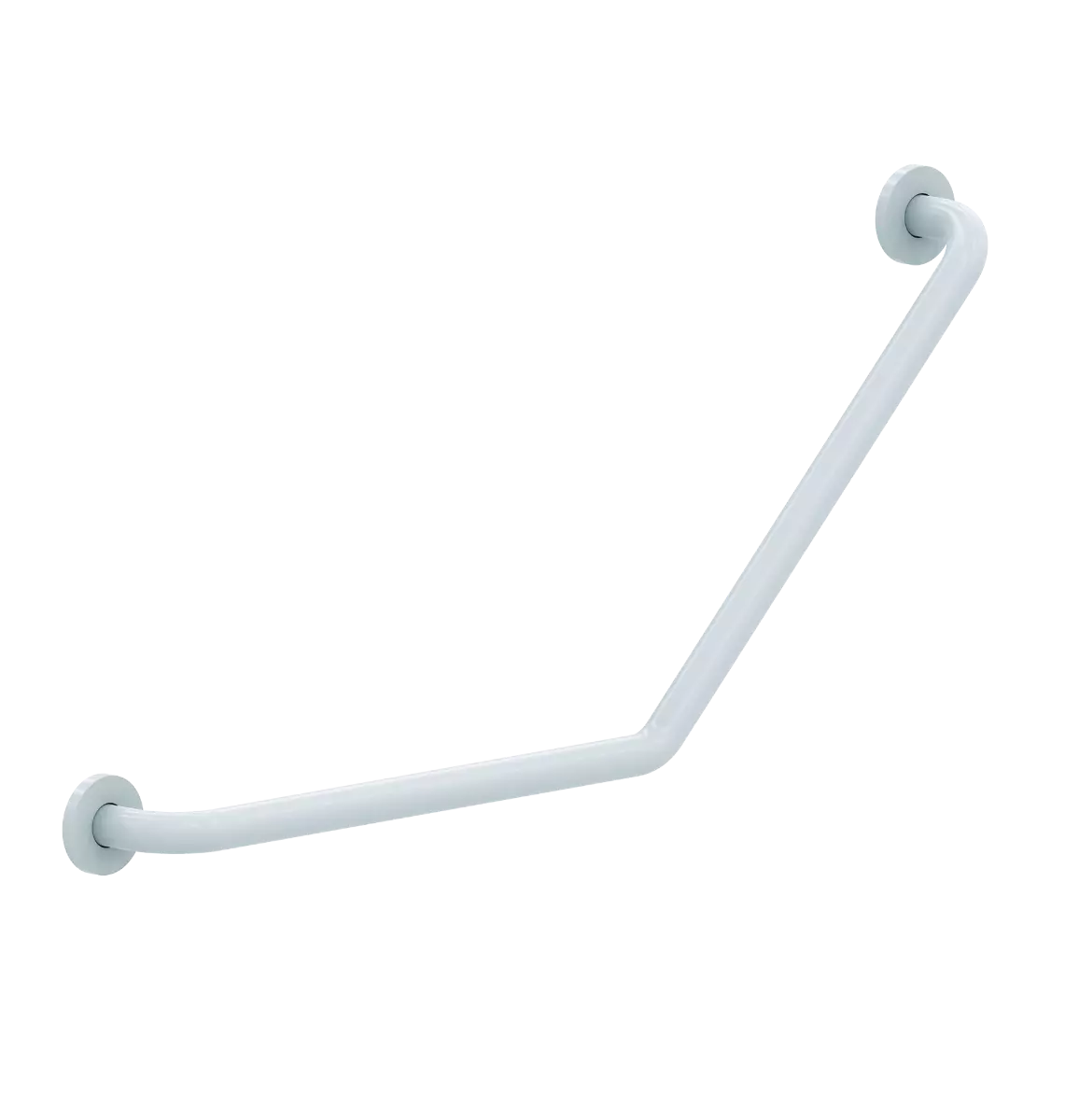 Barre coudée 135° acier époxy blanc 400 x 400 mm (sans vis) - Ø25 mm - PRESTO - 60345