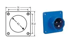 Fiche de courant semi-encastrée CEI mono - SCHWABE - 61014