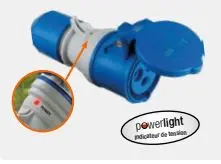 Fiche CEI prenium avec indicateur de tension IP44 - SCHWABE - 61487