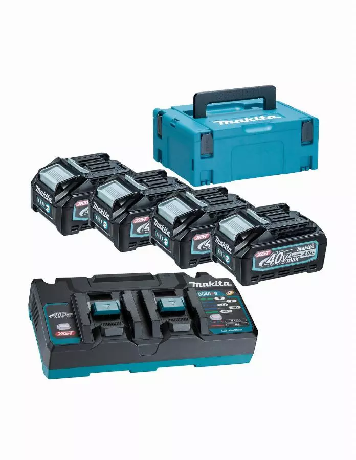Makita  40V Li-ion MAX Set de 4 batteries 4.0Ah - Chargeur - Mbox - 191U28-6