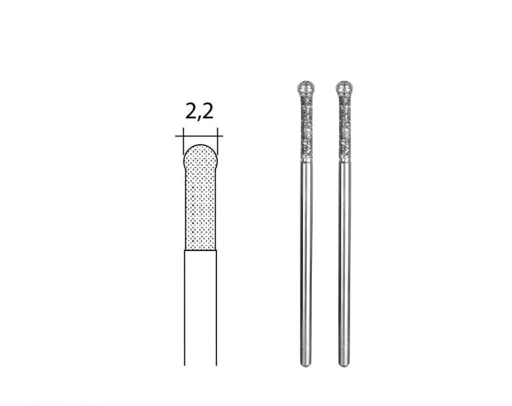 Forets diamantés pour le verre en forme sphérique Ø 2,2 mm, 2 pièces - PROXXON - 28232