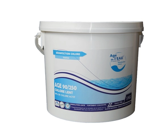 Chlore lent GACHES CHIMIE Galets de 250g - Seau de 5 kg - AGE902505