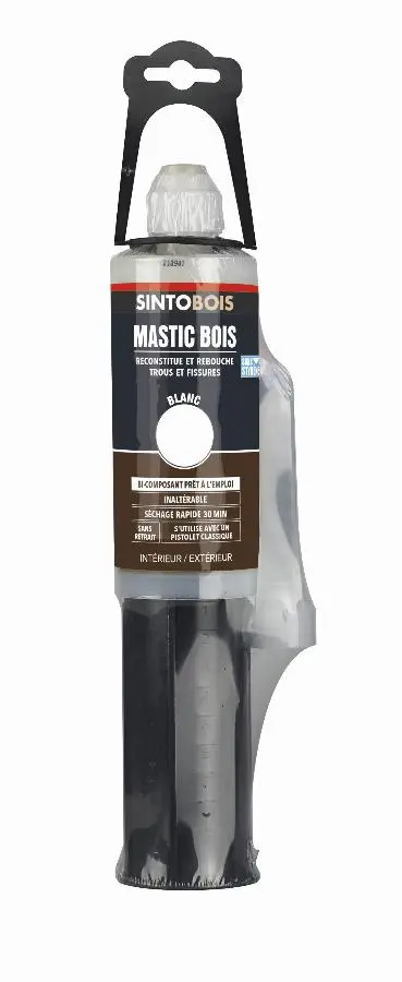Mastic bois SINTO - Blanc - Cartouche de 150 ml - 33703