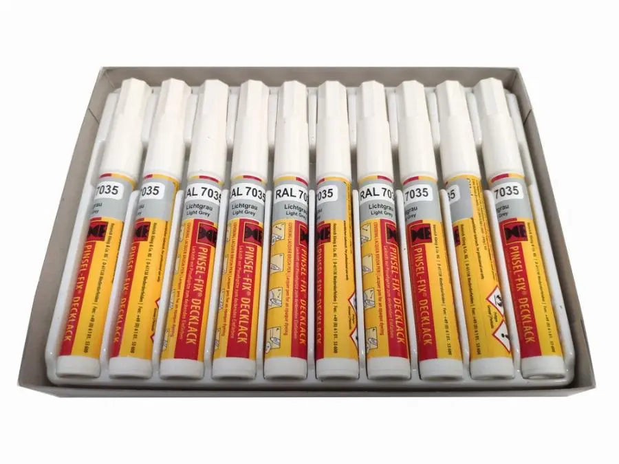 Boîte 10 pinceaux de retouche gris ral 7035