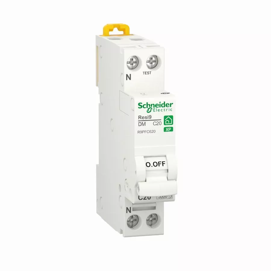 Disjoncteur modulaire SCHNEIDER ELECTRIC - 1P+N - 20A - courbe C - peignable - R9PFC620R