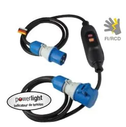 Rallonge CEI avec disjoncteur de protection PRCD IP44 - SCHWABE - 45224