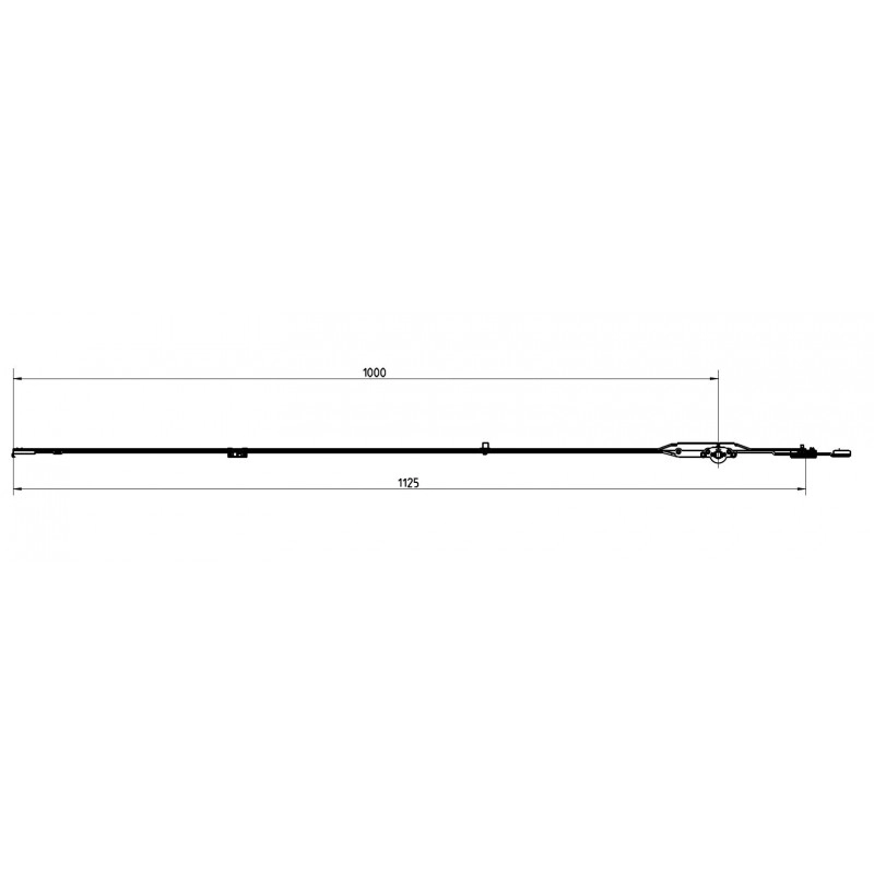 Crémone OF bi directionnelle f8mm lg1125 mm d1000mm HFF 1801-2400 1 galet E - ROTO FRANK - 625621