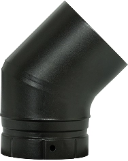 Coude à segment 45° Ø150 Noir émaillé POUJOULAT CDS 45-150 E NM - 56150922               