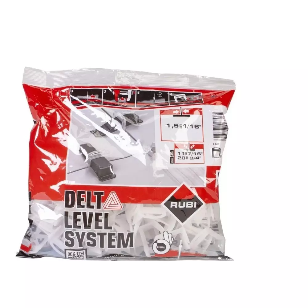Bride de nivellement Delta LS pour carreaux - Epaisseur 1,5 mm / 11-20 mm - Boite de 100 - RUBI - 2846