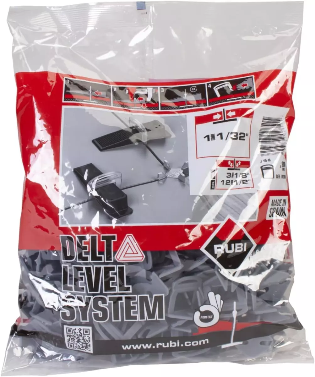 Bride de nivellement Delta LS pour carreaux - Epaisseur 1 mm / 3-12 mm - Boite de 200 - RUBI - 2851