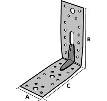Équerre mixte renforcée SIMPSON - A65xB152,5xC154x2,5mm - E9/2.5