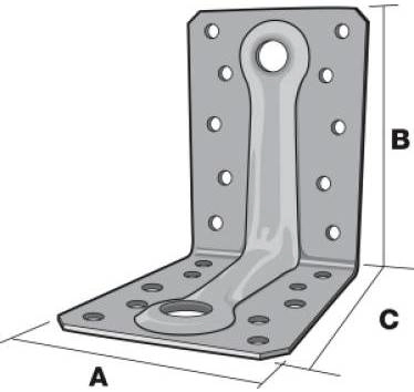 Équerre mixte renforcée SIMPSON - A65xB88xC88x2mm - ABR9020