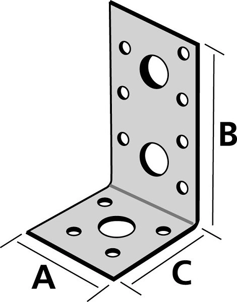 Équerre renforcée SIMPSON - A48xB90xC48 - ép.3 mm - EB/7048