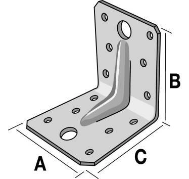 Équerre mixte renforcée EB SIMPSON - A55xB70xC70x2mm - EB/7070