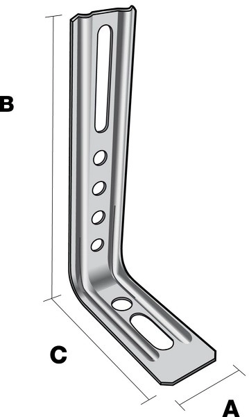 Équerre nervurée droite SIMPSON - A30xB130xC71,5 - ép.1,5 mm - END130/1,5