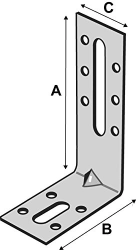 Équerre de fixation avec renfort SIMPSON - A100xB55xC30 - ép.2.5 mm - EFIXR1053