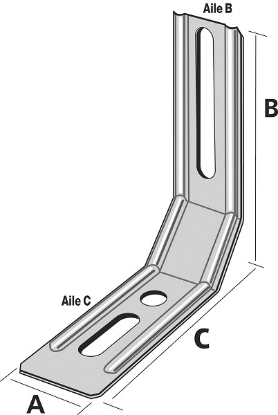 Équerre nervurée à pan coupé SIMPSON - A30xB115xC81 - ép.1,5 mm - ENPC115/1,5