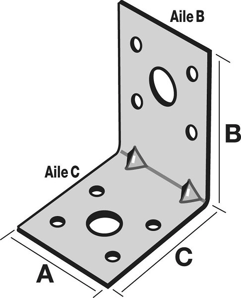Équerre d'assemblage SIMPSON - A40xB60xC60 - ép.2 mm - EA664/2