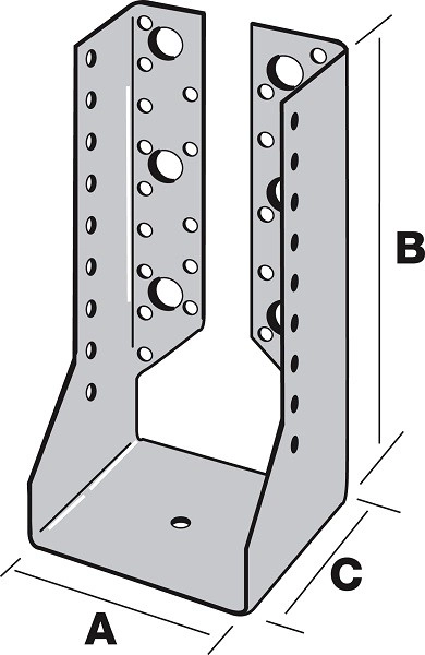 Sabot de charpente à ailes intérieures SIMPSON - 76x152x76mm - ép. 2mm - SAI380/76/2