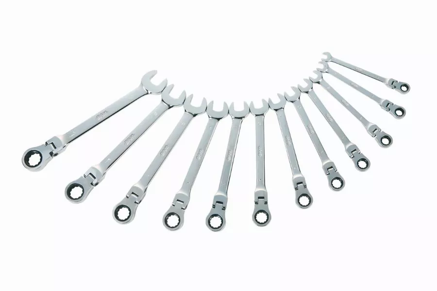 Jeu de 12 clés mixtes a cliquet articulee 8 a 19 mm SAM - 50CTJ12