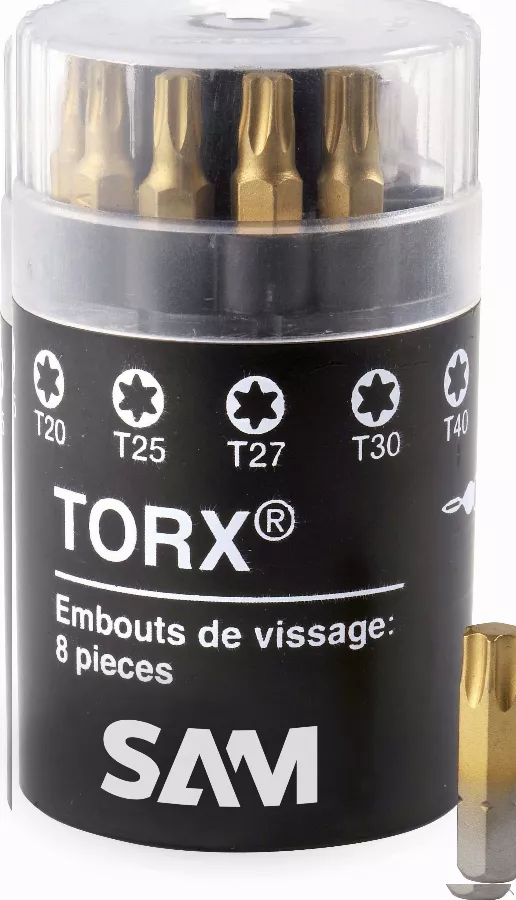 Barillet embouts titane torx SAM - E125TJ8