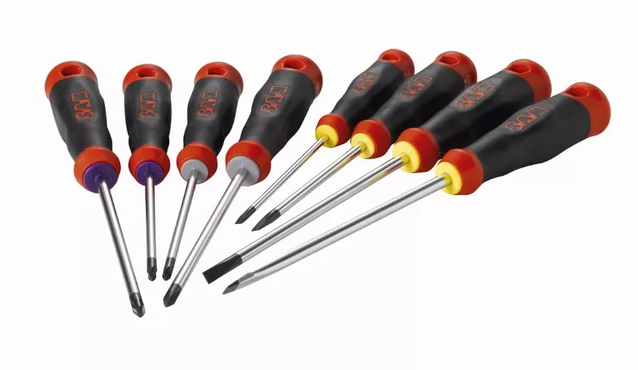 Jeu de 8 tournevis s1 fente phillips pozidriv SAM - TJ8