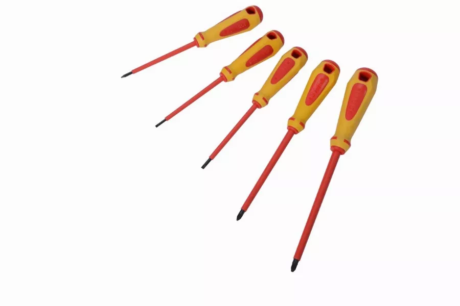 Jeu de 5 tournevis fente et pozidriv isoles 1000v SAM - ZTBPZJ5