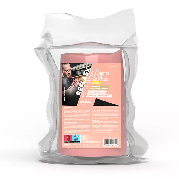 Recharge pour les lingettes dégraissantes REFLAEX - mains et surfaces - AEXALT - SA766