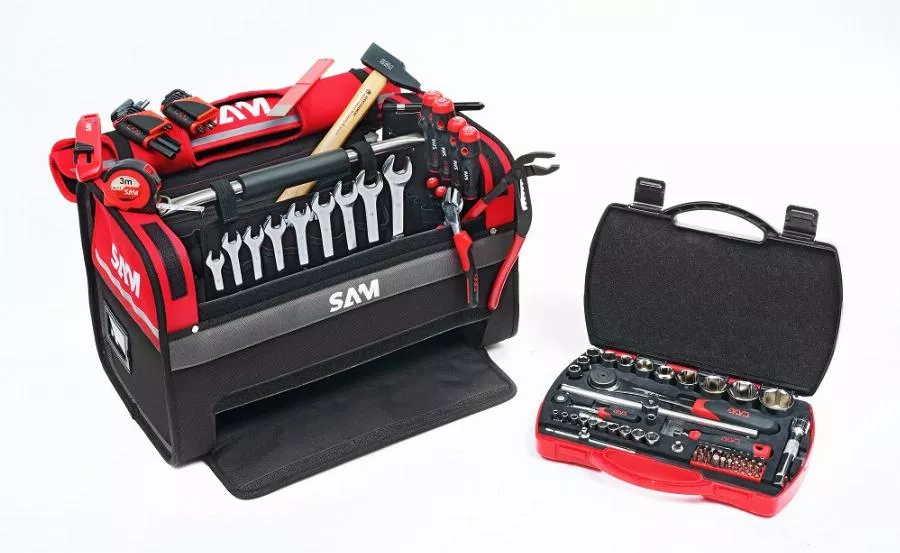 Caisse à outils textile 39L + 100 Outils de maintenance SAM OUTILLAGE - CP-100-BAG1N