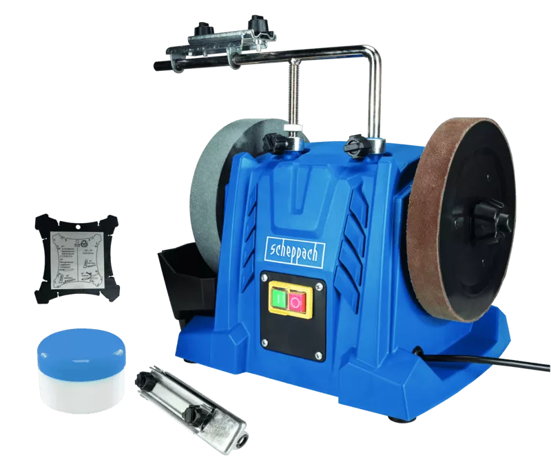 Affûteuse à eau Tiger 5000S SCHEPPACH + Gabarit universel 70 + Pâte à peler - 5903205901