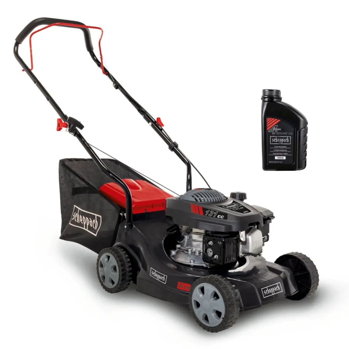 Tondeuse à gazon thermique Scheppach MS132-42B en version noire - SCHEPPACH - avec bidon d'huile - 58112169953