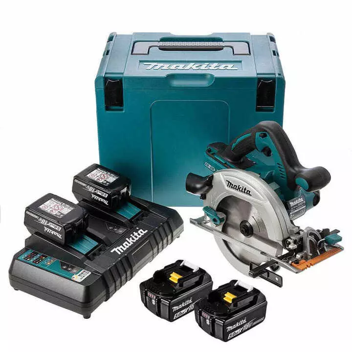 Scie circulaire 36 V (2x18V)  LXT  Ø190 mm - MAKITA - avec 4 batteries 18v 5.0Ah - chargeur -  MakPak - DHS710PT4J
