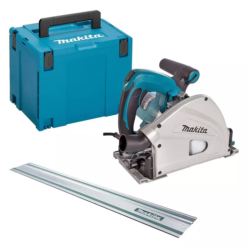 Scie circulaire plongeante 1300W Ø165MM - MAKITA - Avec coffret MAKPAC + Rail de guidage 1400 mm - SP6000J1