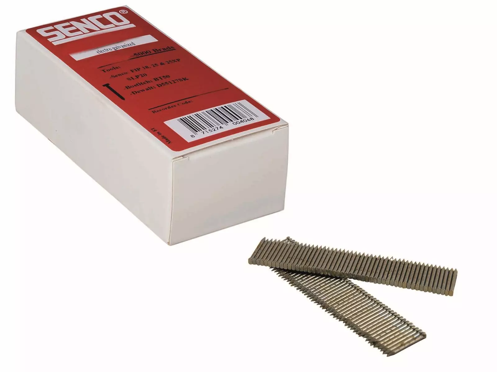 Clou d'ancrage annelé, galvanisé, liaison papier - Ø 1.8 X 20 mm - Boite de 3000 - SENCO - AB60001